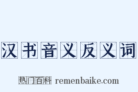 汉书音义反义词是什么意思的图片